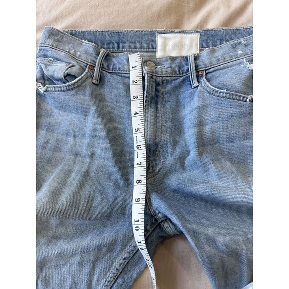 Mother Superior Womens 27 Blue Denim Distressed The Sinner Jeans Crop Frayed - Picture 5 of 12